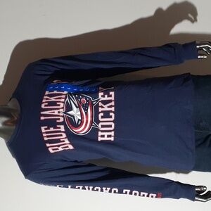 NWT Blue Jackets Hockey Long Sleeve Tee - Navy Blue